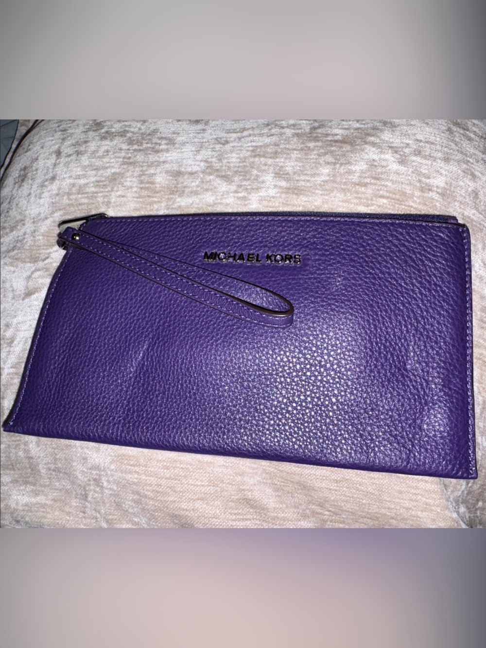 Michael Kors Purple Pebbled Leather Wristlet